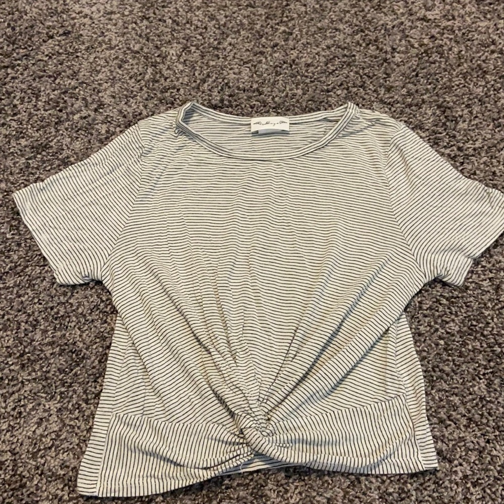 Striped Tie cropped top